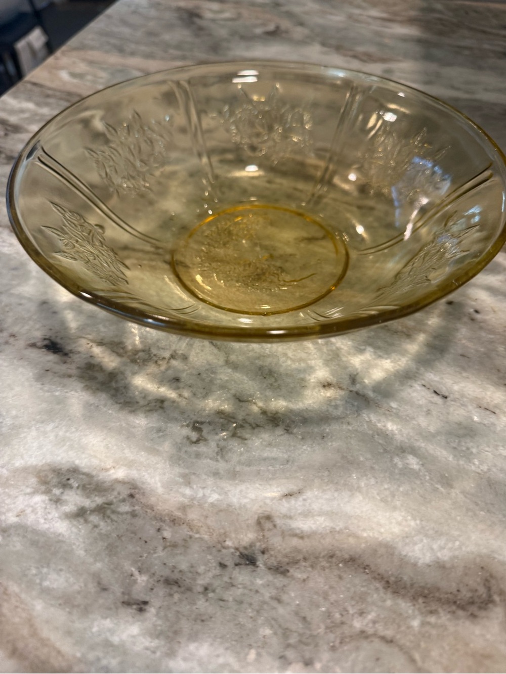 Vintage Federal Glass Amber Glass Serving Bowl - Elegant Home Dining Accent